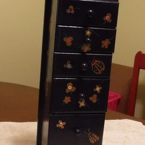 Hand Painted Wooden Jewelry Box-Organizer   16"